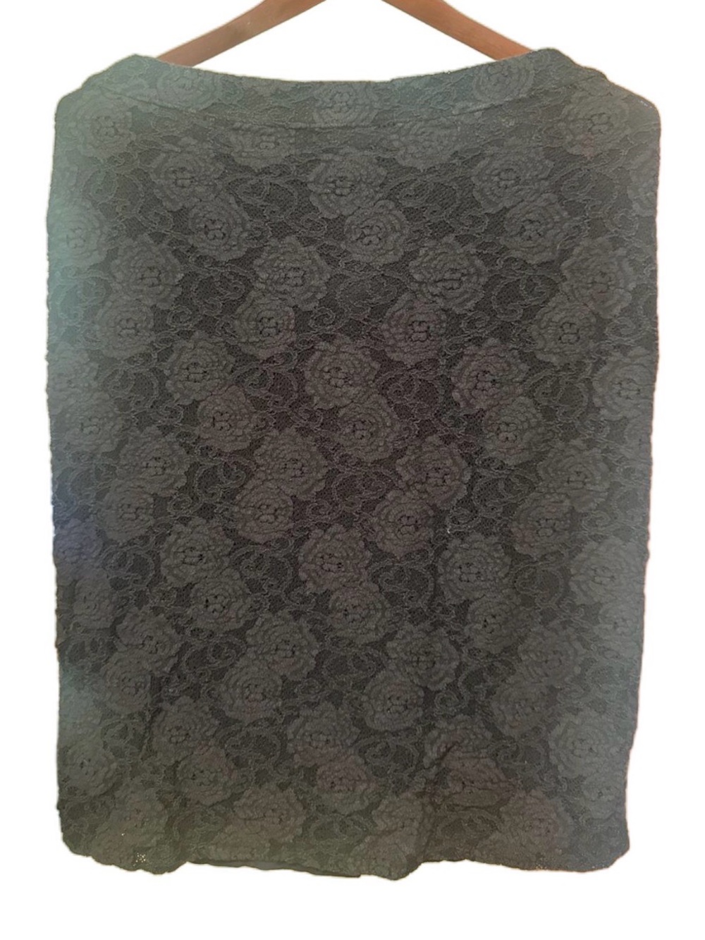 Anthropologie Black Floral Lace Pencil Skirt